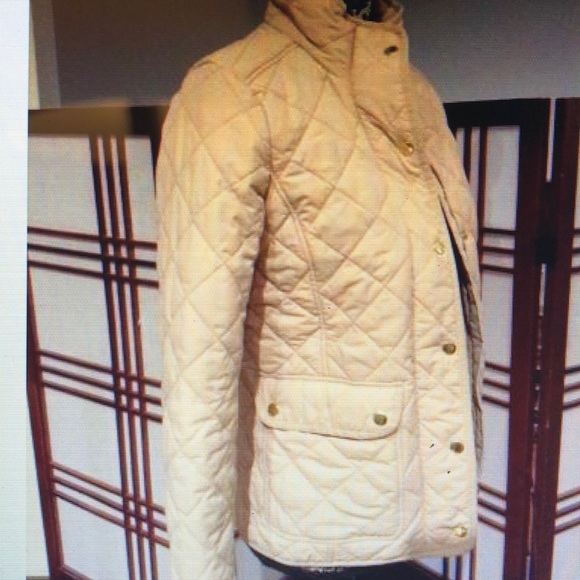 J.Crew Jacket-Ivory Lightweight Quilted Coat - Picture 2 of 3